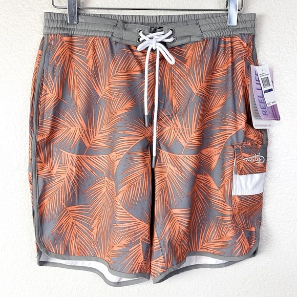 Reel Life Silver Filigree Print Board Shorts Size M - Picture 1 of 7